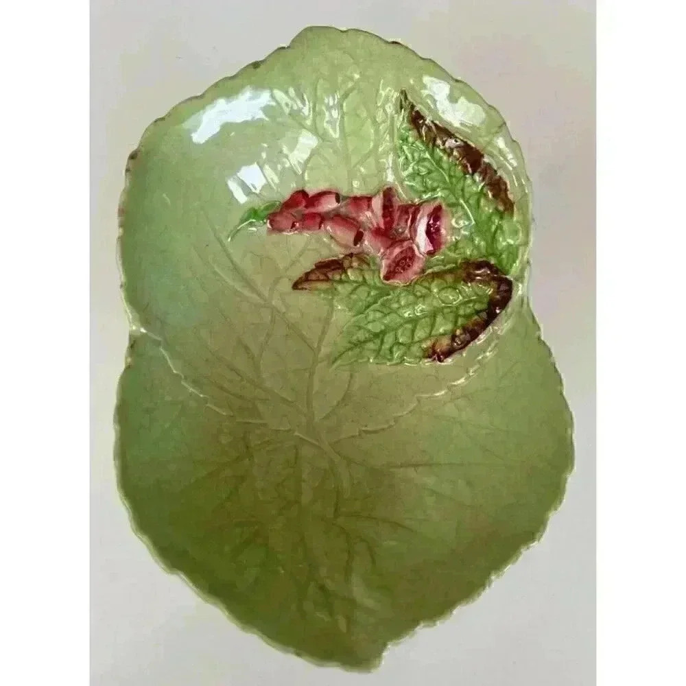 Vintage/Antique Carlton Ware Cabbage Leaf Raised Bowl in Apple Blossom Pattern
